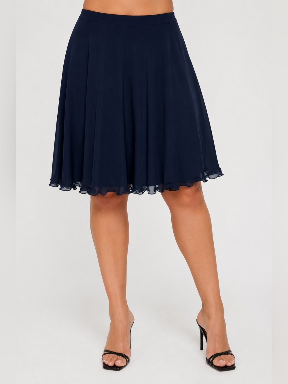 Gianni Versace Vintage 90s Navy A Line Skirt